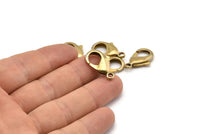 Brass Parrot Clasp, 10 Raw Brass Lobster Claw Clasps (23x13mm) Bs-1182--n0589