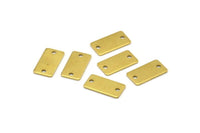 Brass Rectangle Bar, 50 Raw Brass Rectangle Stamping Blank, Pendants With 2 Holes (15x8x0.80mm) A0811