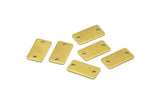 Brass Rectangle Bar, 50 Raw Brass Rectangle Stamping Blank, Pendants With 2 Holes (15x8x0.80mm) A0811