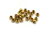 50 Raw Brass Ball Beads, Findings (6mm) A0745