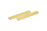 Raw Brass Blank, 12 Raw Brass Stamping Blanks (6x44x0.80mm) B0190