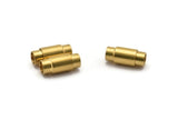 Brass Magnetic Clasp, 5 Raw Brass Magnetic Clasp For 6 Mm Leather Cord (19x8mm)   D0375