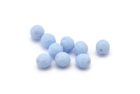 24 Pcs Czech Glass Ice Blue 9 Mm Faceted Beads Cf-03 CF06