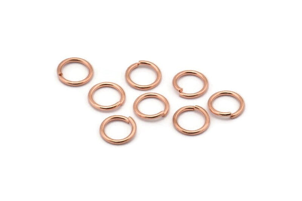 8mm Jump Ring, 100 Rose Gold Tone Brass Jump Rings (8x1mm) A1000