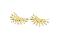 Brass Sun Blank, 8 Raw Brass Sun Blanks, Findings, Connectors (18x25x0.80mm) M02282