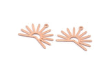 Copper Sun Charm, 8 Raw Copper Sun Charms With 1 Loop, Findings (20x25x0.80mm) M02296