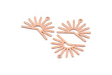 Copper Sun Charm, 8 Raw Copper Sun Charms With 1 Loop, Findings (20x25x0.80mm) M02296