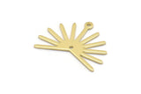 Brass Sun Charm, 8 Raw Brass Sun Charms With 1 Loop And 1 Hole (20x25x0.80mm) M02297