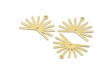 Brass Sun Charm, 8 Raw Brass Sun Charms With 1 Loop And 1 Hole (20x25x0.80mm) M02297