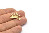 Brass Sun Charm, 8 Raw Brass Sun Charms With 1 Loop And 1 Hole (20x25x0.80mm) M02297