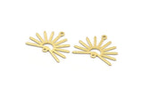 Brass Sun Charm, 8 Textured Raw Brass Sun Charms With 2 Loops (20x25x0.80mm) M02301