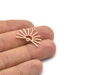 Copper Sun Charm, 8 Raw Copper Sun Charms With 2 Loops, Findings (20x25x0.80mm) M02302