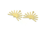 Brass Sun Charm, 8 Textured Raw Brass Sun Charms With 2 Loops (20x25x0.80mm) M02304