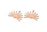 Copper Sun Charm, 8 Raw Copper Sun Charms With 2 Loops, Findings (20x25x0.80mm) M02305