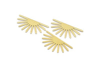 Brass Sun Blank, 8 Raw Brass Sun Blanks, Findings, Connectors (16x30x0.80mm) M02306
