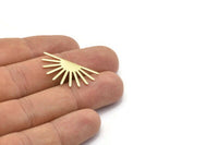 Brass Sun Blank, 8 Raw Brass Sun Blanks, Findings, Connectors (16x30x0.80mm) M02306