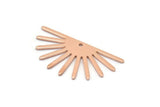 Copper Sun Charm, 8 Raw Copper Sun Charms With 1 Hole, Findings (16x30x0.80mm) M02314
