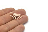 Copper Sun Charm, 8 Raw Copper Sun Charms With 1 Hole, Findings (16x30x0.80mm) M02314