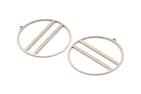 Gümüş Çember Charm, 4 Antik Gümüş Kaplamalı Pirinç Dokulu Çember Charm Küpe, 1 Döngü, Kolye Uçları, Bulgular (45x43x1mm) D0797 H1098