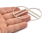 Gümüş Çember Charm, 4 Antik Gümüş Kaplamalı Pirinç Dokulu Çember Charm Küpe, 1 Döngü, Kolye Uçları, Bulgular (45x43x1mm) D0797 H1098