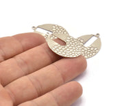 Gümüş Oval Charm, 1 Halkalı 6 Antik Gümüş Kaplamalı Pirinç Dalgalı Oval Charm, Küpeler, Bulgular, Kolye Uçları (21x30x0,60 mm) D1106 H1082