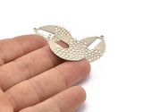 Gümüş Oval Charm, 1 Halkalı 6 Antik Gümüş Kaplamalı Pirinç Dalgalı Oval Charm, Küpeler, Bulgular, Kolye Uçları (21x30x0,60 mm) D1106 H1082