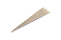 Silver Triangle Charm, 8 Textured Antique Silver Plated Brass Triangle Charms With 1 Hole, Earrings, Findings (60x13x0.60mm) D1017 H1136