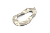 Silver Drop Charm, 8 Antique Silver Plated Brass Irregular Charms With 1 Loop, Earrings, Pendants, Findings (32x18x0.60mm) D1260 H1118