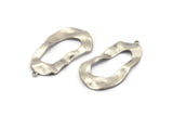 Silver Drop Charm, 8 Antique Silver Plated Brass Irregular Charms With 1 Loop, Earrings, Pendants, Findings (32x18x0.60mm) D1260 H1118