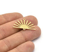 Brass Sun Charm, 8 Raw Brass Sun Charms With 2 Loops (19x30x0.80mm) M02324