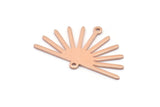 Copper Sun Charm, 8 Raw Copper Sun Charms With 2 Loops, Findings (19x30x0.80mm) M02326