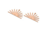 Copper Sun Charm, 8 Raw Copper Sun Charms With 1 Loop And 1 Hole, Findings (17x30x0.80mm) M02329