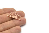 Copper Sun Charm, 8 Raw Copper Sun Charms With 1 Loop And 1 Hole, Findings (17x30x0.80mm) M02329
