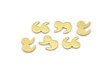 Brass Quotation Marks, 100 Raw Brass Quotation Marks Blanks, Findings (7x9x0.80mm) M02330