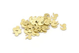 Brass Quotation Marks, 50 Textured Raw Brass Quotation Marks Blanks, Findings (7x9x0.80mm) M02331