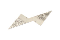 Gümüş Üçgen Charm, 1 Delikli 2 Antik Gümüş Kaplama Pirinç Üçgen Kolye, Küpeler, Bulgular (55x35x0,60 mm) D1087 H1070