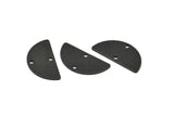 Semi Circle Charm, 8 Textured Oxidized Black Brass Half Moon Charms With 2 Holes (25x13x0.80mm) A1905 S1195