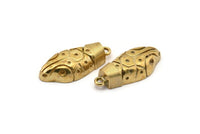 Brass Snake Pendant, 2 Raw Brass Snake Pendants With 1 Loop, Charms, Findings (28x12x6mm) SY0031