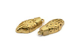 Brass Snake Pendant, 2 Raw Brass Snake Pendants With 1 Loop, Charms, Findings (28x12x6mm) SY0031
