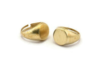 Brass Round Ring, 2 Raw Brass Round Shaped Adjustable Ring Settings, Stamping Round Ring Base (17mm) SY0026