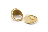 Brass Round Ring, 2 Raw Brass Round Shaped Adjustable Ring Settings, Stamping Round Ring Base (17mm) SY0026
