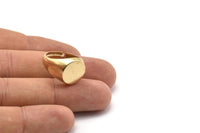 Brass Round Ring, 2 Raw Brass Round Shaped Adjustable Ring Settings, Stamping Round Ring Base (17mm) SY0026