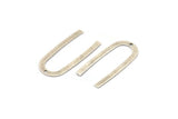 Gümüş Geometrik Charm, 1 Delikli 24 Antik Gümüş Kaplama Pirinç U Şeklinde Kolye, Charmlar, Bulgular (27x13x0,50 mm) E019 H1184