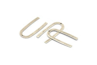 Gümüş Geometrik Charm, 1 Delikli 24 Antik Gümüş Kaplama Pirinç U Şeklinde Kolye, Charmlar, Bulgular (27x13x0,50 mm) E019 H1184