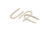 Gümüş Geometrik Charm, 1 Delikli 24 Antik Gümüş Kaplama Pirinç U Şeklinde Kolye, Charmlar, Bulgular (27x13x0,50 mm) E019 H1184