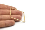 Gold Square Earring, 2 Gold Plated Brass Square Stud Earrings (42mm) Bs 1310 A1778 Q1109