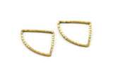Geometric Brass Charm, 24 Raw Brass Textured Drop Connectors (20x15mm) A0574