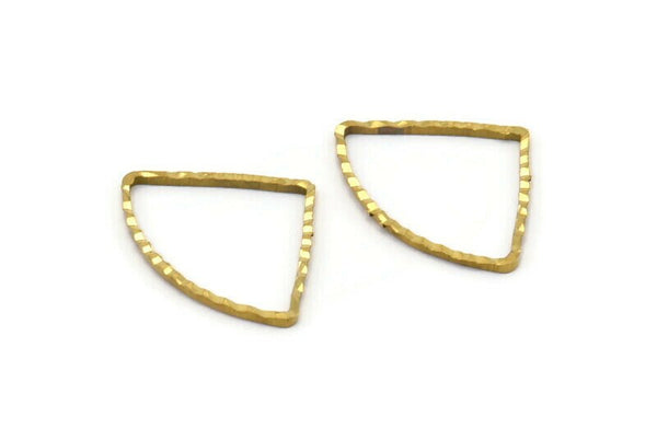 Geometric Brass Charm, 24 Raw Brass Textured Drop Connectors (20x15mm) A0574