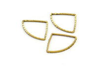 Geometric Brass Charm, 24 Raw Brass Textured Drop Connectors (20x15mm) A0574