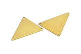 Raw Brass Triangle, 10 Raw Brass Triangle Pendants With 2 Holes (30x30x24x0.60mm) B0202